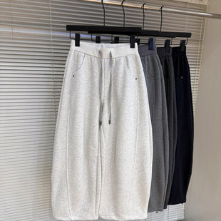 百搭气质慵懒抽绳高腰显瘦直筒束脚休闲裤 奥特莱斯 大牌撤柜韩版