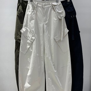 女宽松显瘦高街阔腿休闲裤 裤 清仓外贸洋气减龄弯刀工装 奥特莱斯