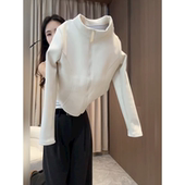 显瘦保暖开衫 奥特莱斯 撤柜清仓双面绒立领收腰瑜伽外套修身 上衣