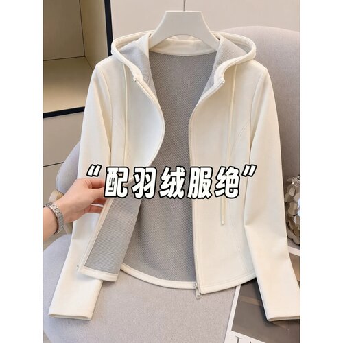 连帽双拉链卫衣冲锋衣内胆外套