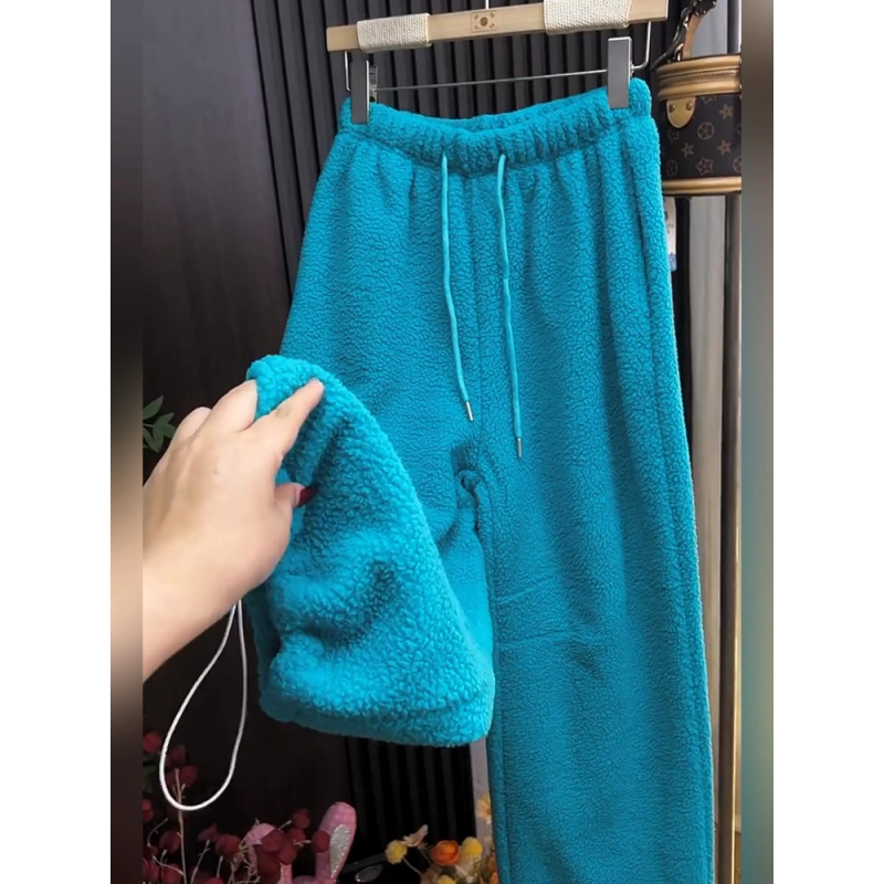 清仓尾货~剪标尾货摇粒绒抽绳休闲裤女加厚宽松软糯垂感保暖卫裤
