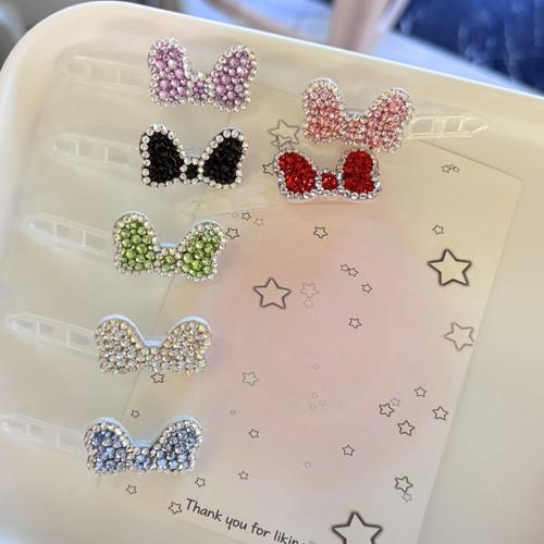 宠物发夹狗狗发卡可爱蝴蝶结满钻一字夹宠物k9满钻顶夹子狗碎发夹