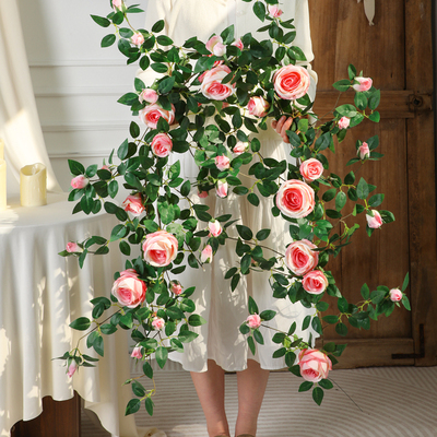 仿真花藤管道遮住装饰花墙造景