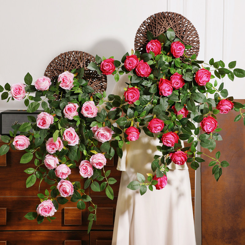 墙面壁饰装饰假花创意