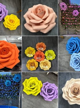 大花大尺寸花朵搭配花墙款式各各种颜色红橙黄绿蓝粉白紫黑桔灰色