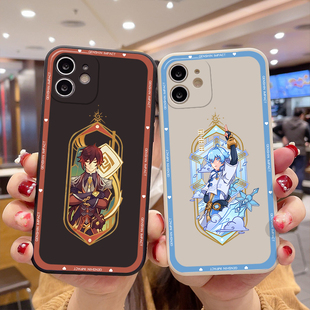 钟离原神重云行秋阿贝多可莉手机壳直边古董白黑软壳适用OPPO苹果华为小米vivo红米荣耀IQOO真我定制