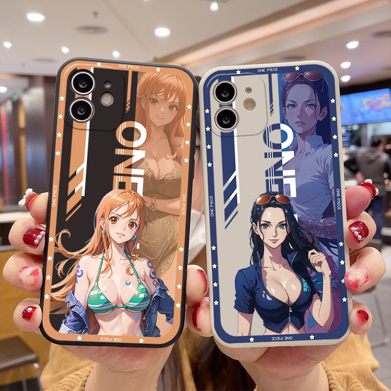 娜美海贼王罗宾汉库克女帝手机壳直边古董白黑软壳适用OPPO苹果华为小米vivo红米荣耀IQOO真我定制