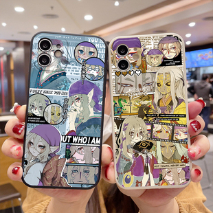 金药怪化猫卖药郎古董白手机壳直边黑软壳适用OPPO苹果华为小米vivo红米荣耀IQOO真我定制