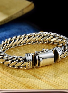 新品新款霸气粗款感半圆插销手链