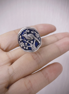 新款鸟语花香戒指复古民族风滴胶