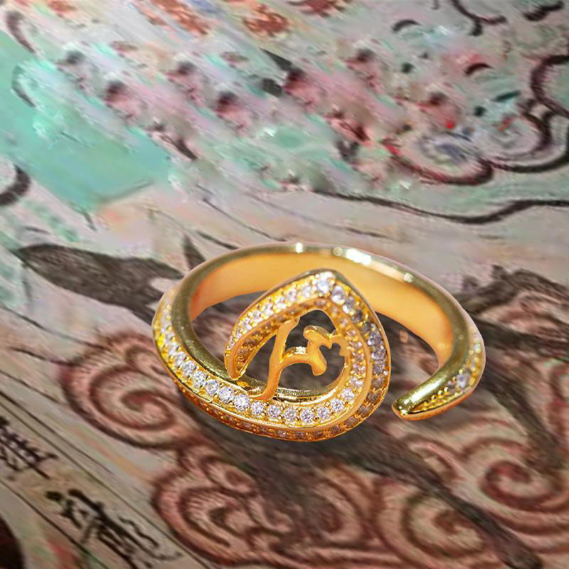 新款龙王戒指女款娑伽罗龙王财神爷指环