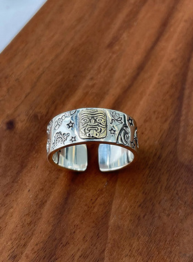 新款复古扎基拉姆戒指男国潮简约