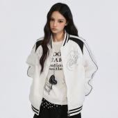 Moodquake情绪地震原创设计美式 外套夹克宽松撞色 复古棒球服秋季