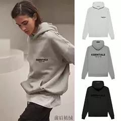 Gman Nicyan Essentials Season 8 Front-Flocked Loose-Fitting Fleece-Lined Hoodie Long-Sleeve Sweatshirt