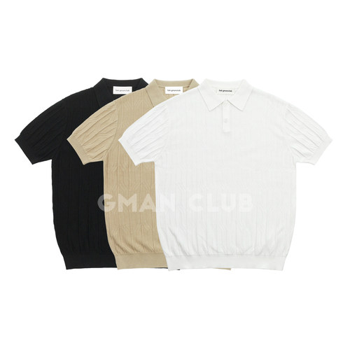 FotiGmanClub 老钱风莱赛尔棉混纺针织短袖Polo衫夏季休闲TEE恤