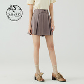 复古学院风灰粉色条纹裙裤 迪哈利夏新款 DH232L96233D HARRY