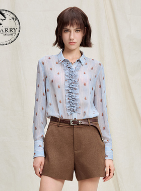 【明星同款】D-HARRY/迪哈利2025冬季复古长袖衬衫DH254D90760B