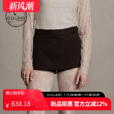 D-HARRY/迪哈利百搭深咖色裙裤