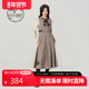 裙子DH231J95928D 咖色无袖 HARRY 迪哈利格子连衣裙女春秋新款