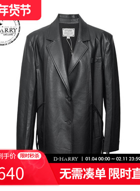 D-HARRY/迪哈利新款复古帅气黑色PU皮衣外套DH243P97680T