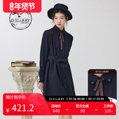 迪哈利新款 HARRY 复古显瘦藏青色连衣裙DH234J96778D