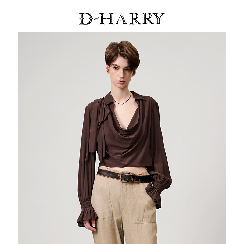 D-HARRY/迪哈利咖色长袖单衣