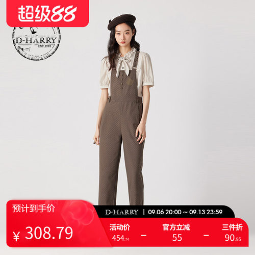 D-HARRY/迪哈利连体咖啡色背带裤
