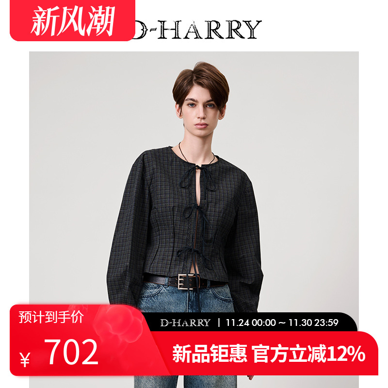 D-HARRY/迪哈利格纹上衣单衣