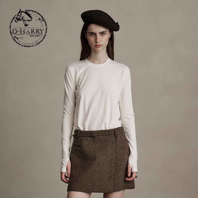 D-HARRY/迪哈利白长袖T恤打底衫