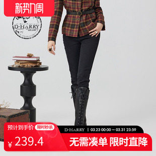 百搭黑色水洗牛仔打底裤 迪哈利冬新款 DH234H96833D HARRY