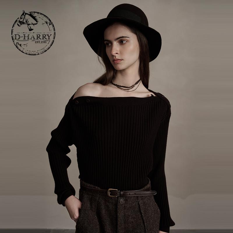 D-HARRY/迪哈利紫咖色套头毛织