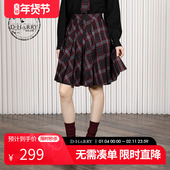 学院风百搭格纹中长裙DH254M62955T 新款 HARRY 迪哈利2025冬季