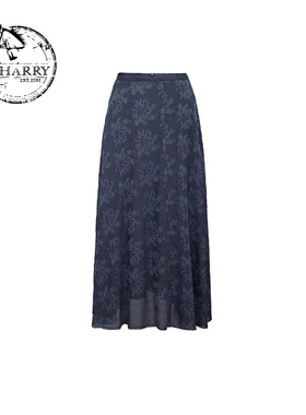 D-HARRY/迪哈利新款复古深灰绣花长裙DH233M96525D