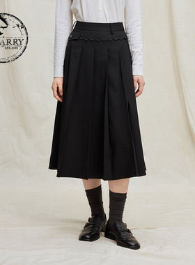 【明星同款】D-HARRY/迪哈利2025冬季新款黑色半裙DH254M90971B