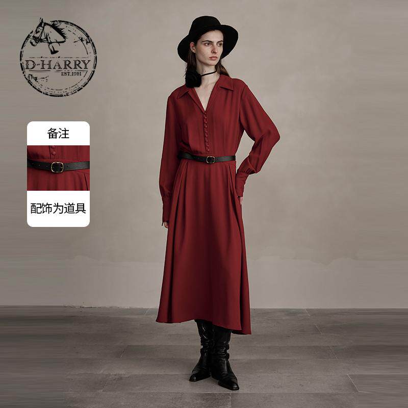 【明星同款】D-HARRY/迪哈利新款红色连衣裙DH244J97758D