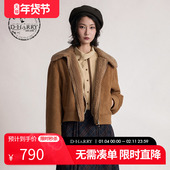 咖色水洗皮衣上衣外套DH254P91008T 新款 HARRY 迪哈利2025冬季
