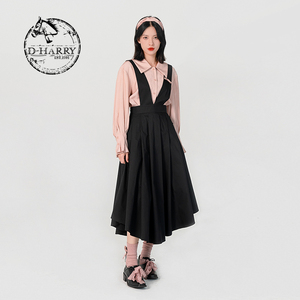 D-HARRY/迪哈利不规则百褶背带连衣裙女款DH231J95939D
