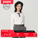 迪哈利复古可拆卸领结米白色衬衫 HARRY 内搭上衣女DH231D95855D