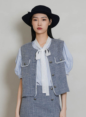 D-HARRY/迪哈利24夏季新品小香风气质无袖背心外套女DH242Q97337T