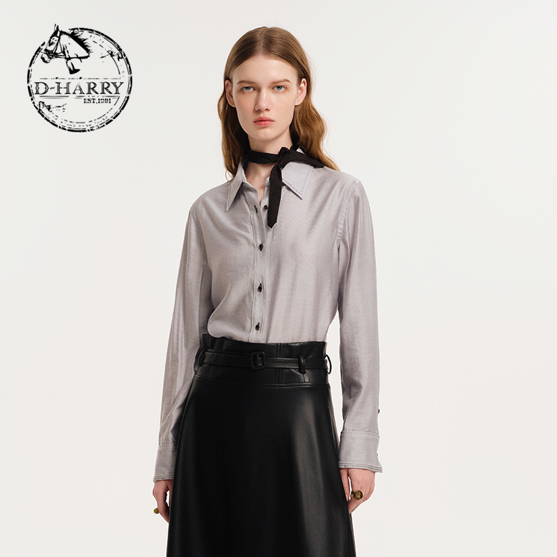 D-HARRY/迪哈利灰色单衣长袖衬衫