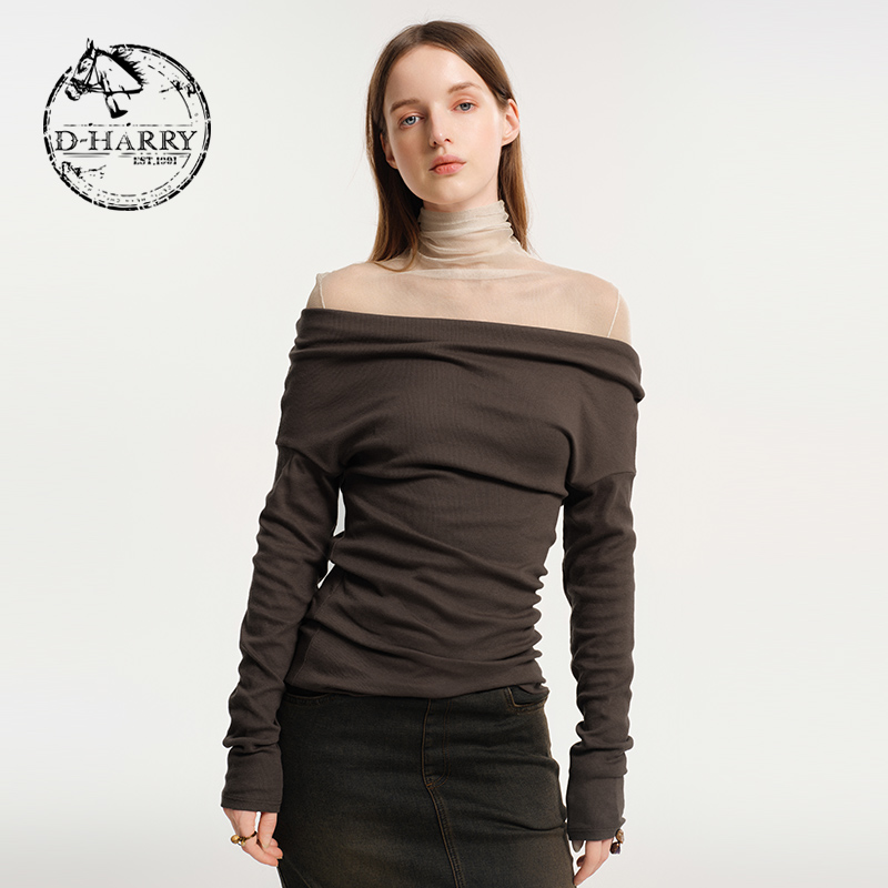 D-HARRY/迪哈利咖啡色长袖针织
