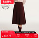 迪哈利新款 HARRY 复古文艺酒红色A字长裙DH243M97532D