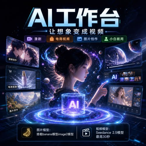 AI视频创作 漫剧电商视频Seedance 2.5电商image主图详情页4K