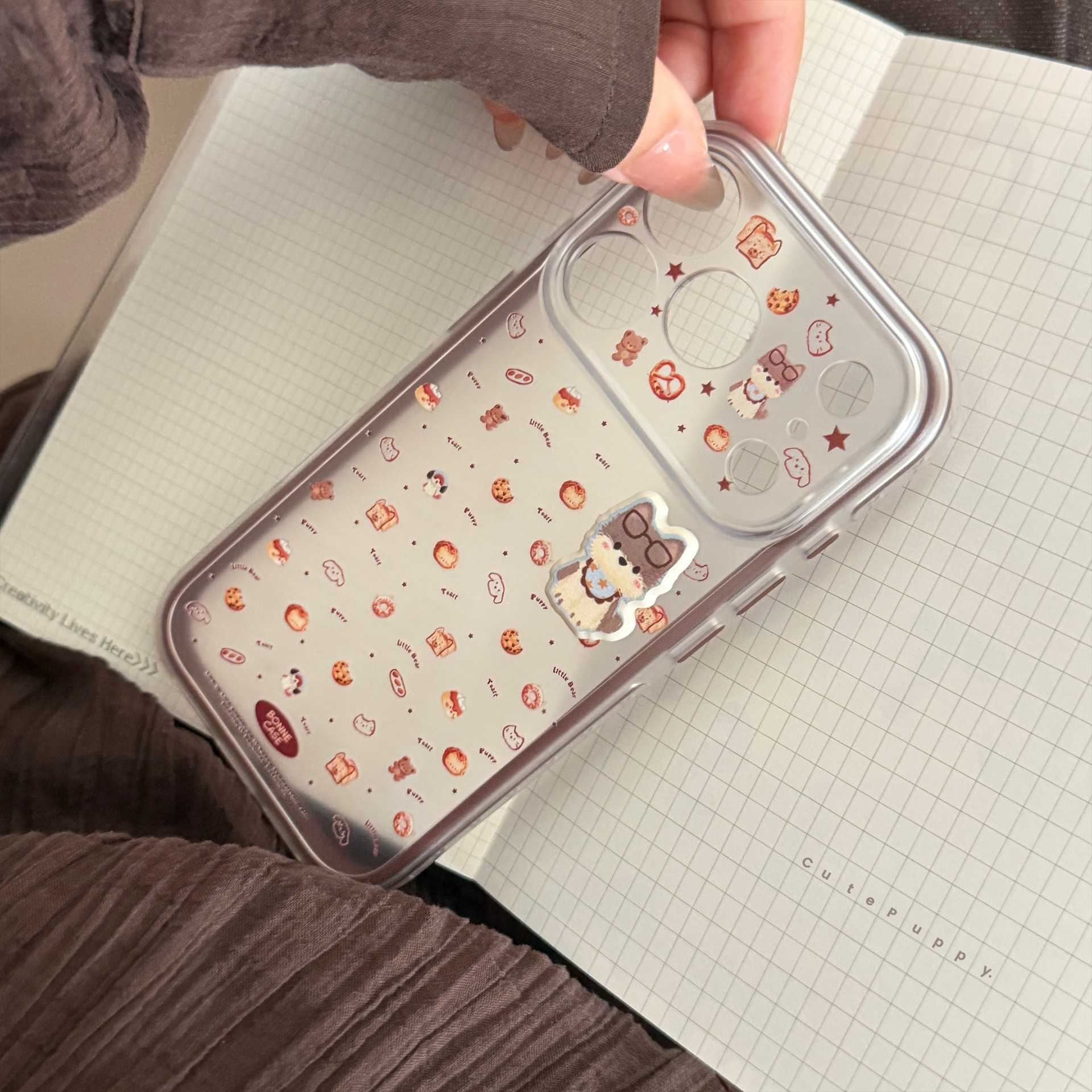 棕色边框适用苹果17手机壳iphone