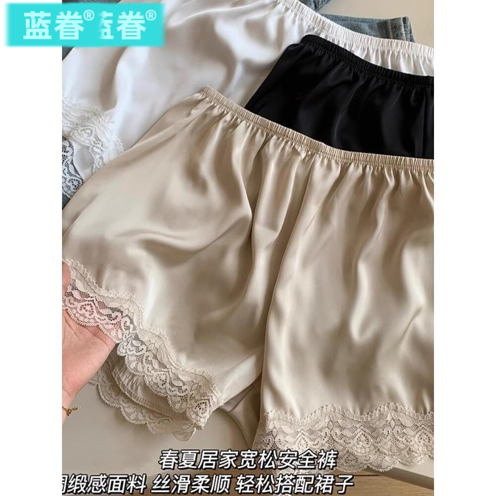 法式宽松蕾丝内裤夏季薄款防走光安全裤透气亲肤收腹不卷边打底裤