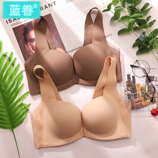 前扣内衣女小胸聚拢夏季薄款显大收副乳防下垂文胸罩内裤套装品牌