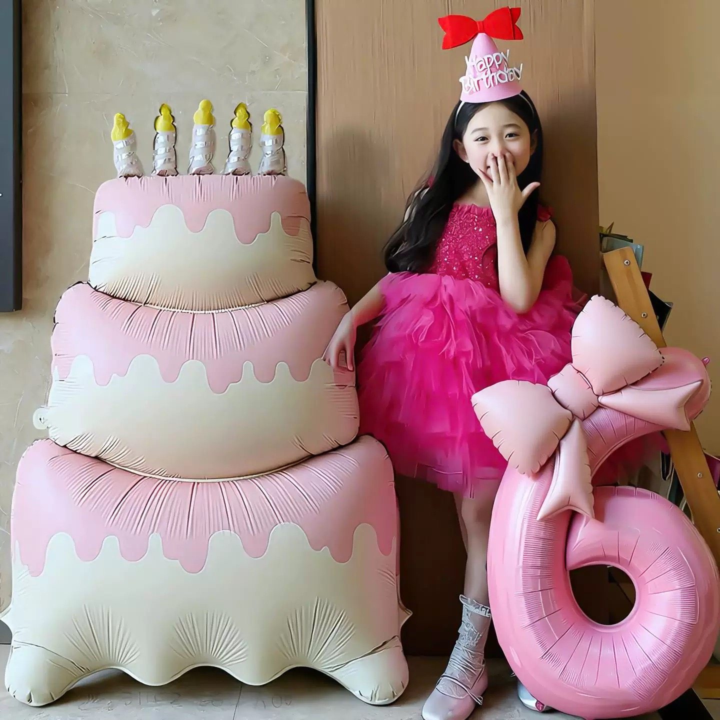 生日派对装扮布置套餐粉色蛋糕造型铝膜气球生日帽装饰用品,节庆用品/礼品,装扮布置套餐,淘宝优惠券,粉丝福利购,淘宝优惠卷