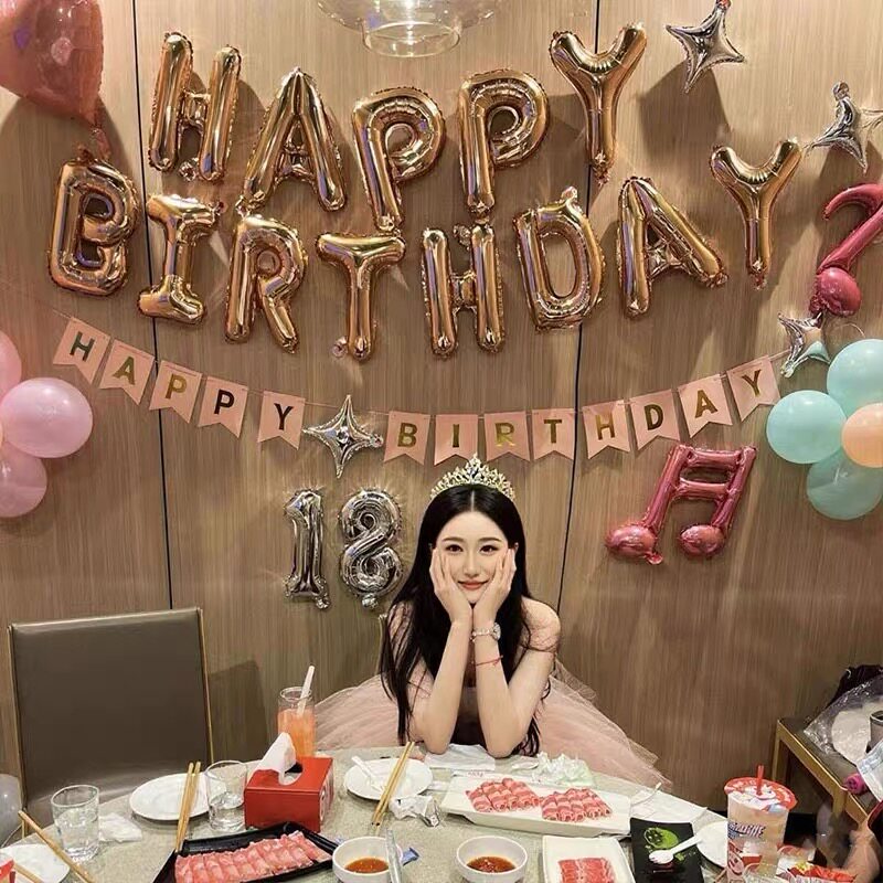 生日派对装扮布置套餐铝膜气球字母装饰18岁成人礼生日布置