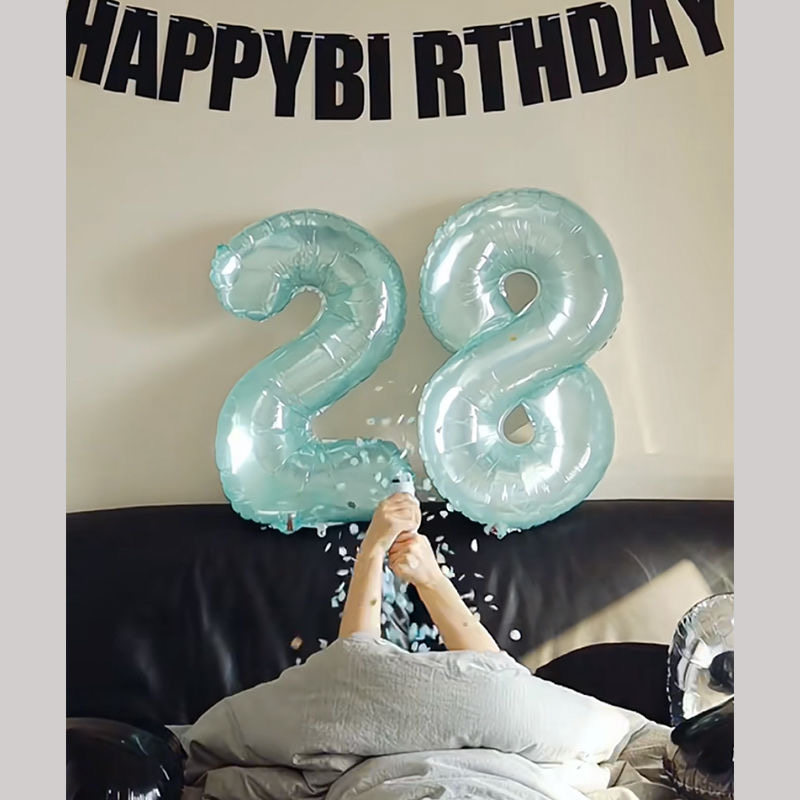 小红书同款32寸果冻水晶数字铝膜气球网红生日派对节日气氛装饰图片