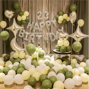 森系儿童周岁生日装饰场景气球ins风高颜值18岁成人礼生日布置